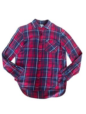 Denim & Supply Ralph Lauren Red Plaid RL Boyfriend Collared Camping Button Up